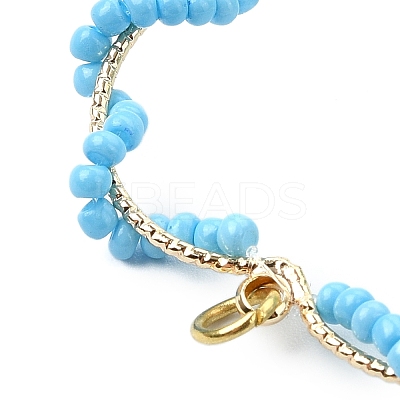 Glass Seed Beaded Heart Pendants PALLOY-MZ00463-01-1