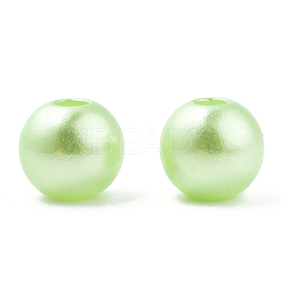 Spray Painted ABS Plastic Imitation Pearl Beads OACR-T015-05A-10-1