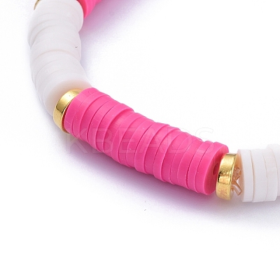 Handmade Polymer Clay Heishi Beads Stretch Bracelets BJEW-JB05091-02-1