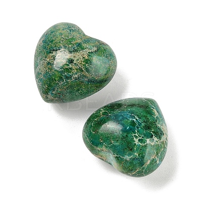 Dyed Natural Imperial Jasper Heart Palm Stone G-Q021-03F-1