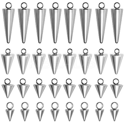40Pcs 4 Style 304 Stainless Steel Pendants STAS-SZ0002-36P-1