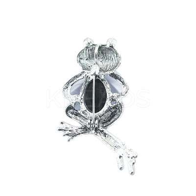 Retro Frog Alloy Pave Natural Paua Shell Brooch PW-WGDE135-01-1