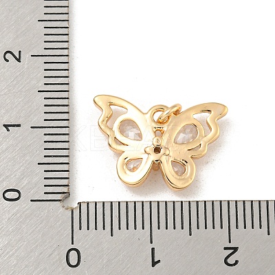 Brass Micro Pave Clear Cubic Zirconia Pendants KK-Z057-07G-1