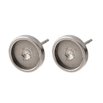 201 Stainless Steel Stud Earring Findings STAS-D379-10C-P-1
