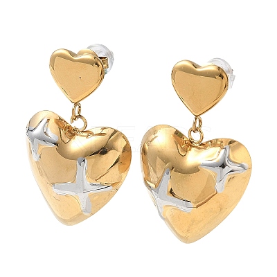 Valentine's Day 304 Stainless Steel Stud Earring for Women EJEW-K330-03GP-1