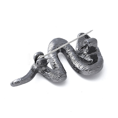 Alloy Rhinestone Snake Brooches JEWB-H028-01B-1