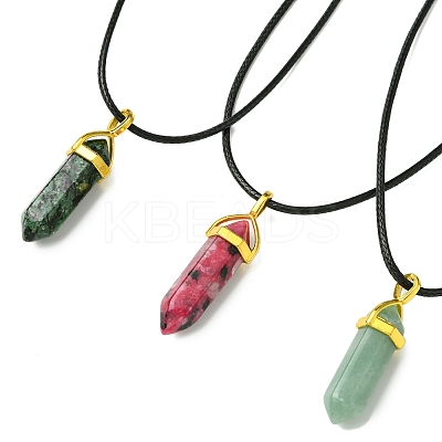 DIY Natural Gemstone & Waxed Cord Necklace Making Kits DIY-FS0008-04A-1