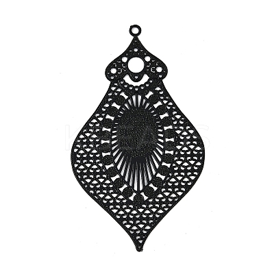 Spray Painted 430 Stainless Steel Etched Metal Embellishments Pendants STAS-A192-04EB-1