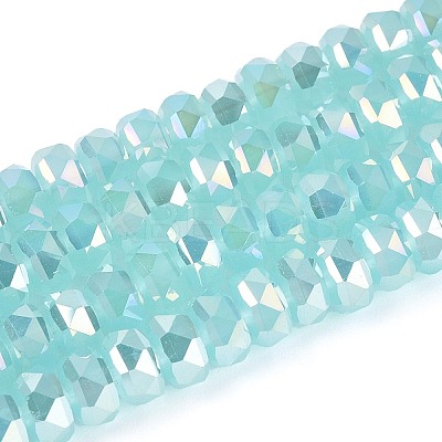 Electroplate Imitation Jade Glass Beads Strands EGLA-N022-05B-B03-1