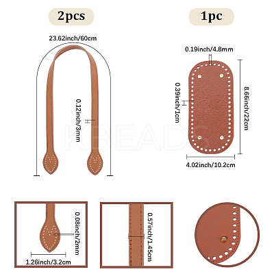 2Pcs Imitation Leather Bag Handles DIY-BBC0002-79A-1