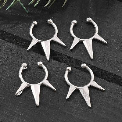 304 Stainless Steel 3 Spike Clip on Nose Rings AJEW-A062-05P-02-1
