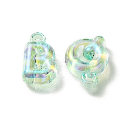 UV Plating Rainbow Iridescent Acrylic Pendants OACR-K003-007C-1