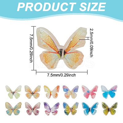 72Pcs 12 Colors 3D Resin Cabochons MRMJ-FI0001-01-1