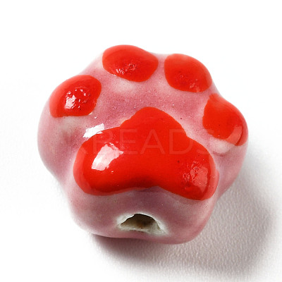 Handmade Printed Porcelain Beads PORC-F005-02D-1