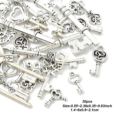30Pcs 10 Styles Tibetan Style Alloy Pendants FIND-YW0006-80-1