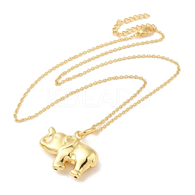 Elephant Pendant Necklaces LS-NJEW-G082-01D-G-1