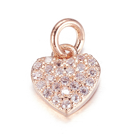 Brass Micro Pave Clear Cubic Zirconia Charms X-ZIRC-P060-41RG-1
