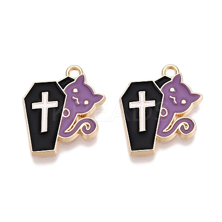 Halloween Theme Rack Plating Alloy Enamel Pendants ENAM-N056-356A-1