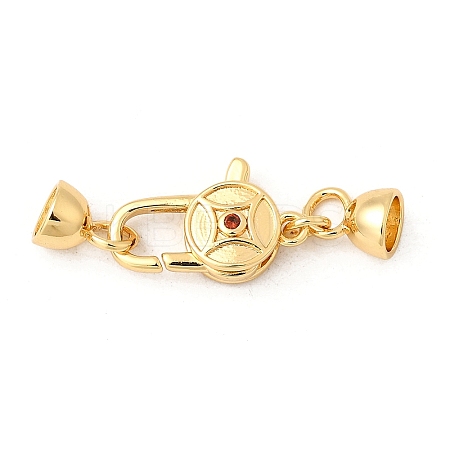 Brass Micro Pave Cubic Zirconia Lobster Claw Clasps KK-U059-51G-1
