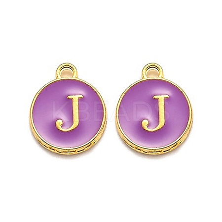 Golden Plated Alloy Enamel Charms X-ENAM-Q437-12J-1