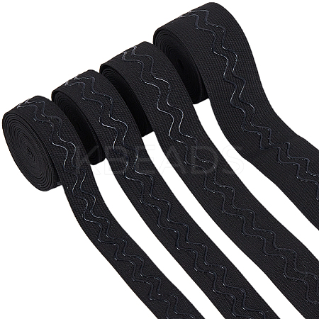 9 Yards 4 Styles Flat Non-slip Transparent Silicone Polyester Elastic Band OCOR-GF0004-20-1