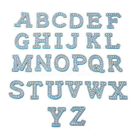 Alphabet Resin Rhinestone Patches DIY-TAC0005-45F-1