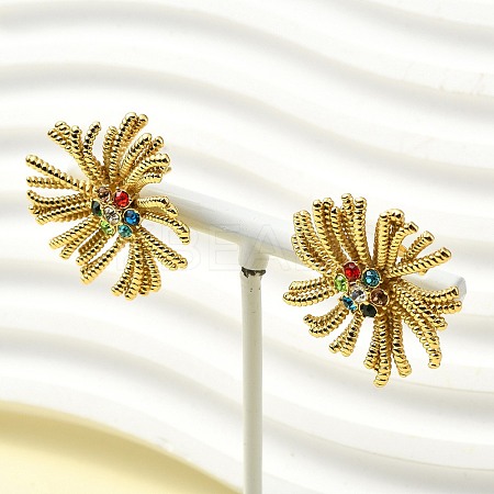 304 Stainless Steel Micro Pave Clear Cubic Zirconia Stud Earrings For Women EJEW-B112-02G-03-1
