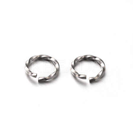 Tarnish Resistant 304 Stainless Steel Open Twisted Jump Rings STAS-E088-10-1
