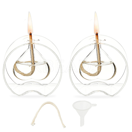 Transparent Glass Candle Holders with Candle Wick DIY-WH0308-997C-1