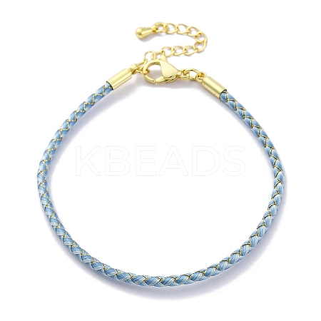 Polyester Cord Braided Bracelet Makings MAK-Z003-01G-05-1