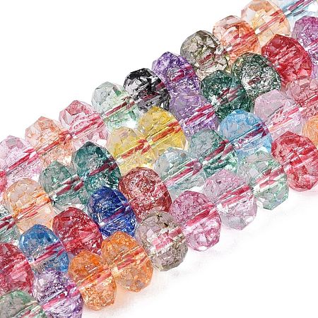 Crackle Transparent Glass Beads Strands GLAA-N068-03A-M-1