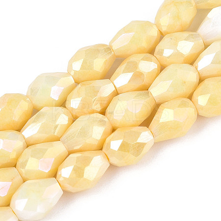 Anti-Tarnish Electroplate Glass Beads Strands X-GLAA-T025-13A-09-1