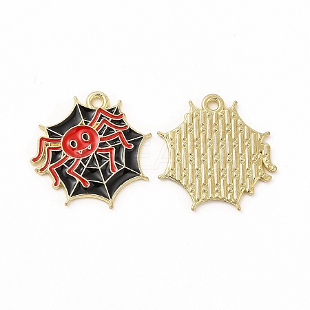 Rack Plating Halloween Alloy Enamel Pendants FIND-G054-16LG-01-1
