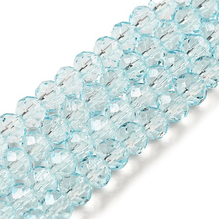 Transparent Baking Paint Glass Beads Strands DGLA-A034-T6mm-D06-1