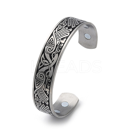 304 Stainless Steel Magnetic Cuff Bangles LS-BJEW-P307-01P-1