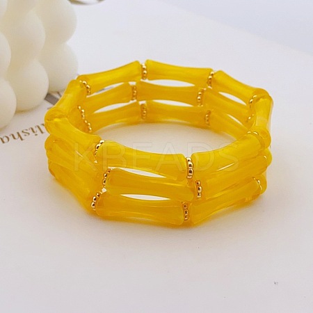 Acrylic Bamboo Joint Beaded Bracelets for Women FS-WG26A21-18-1