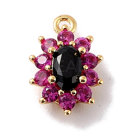 Eco-Friendly Brass Micro Pave Cubic Zirconia Charms ZIRC-C027-12G-10-RS-1