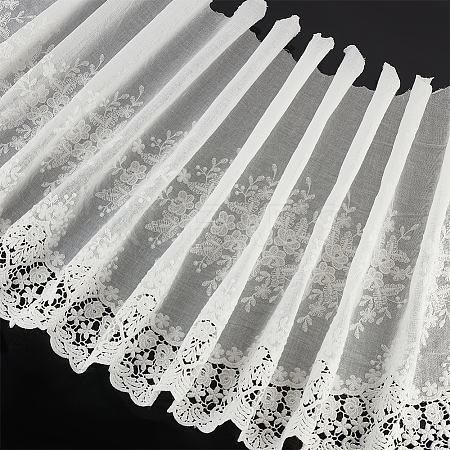 3 Yards Cotton Embroidered Wavy Edge Flower Lace Fabric OCOR-FH0001-19-1