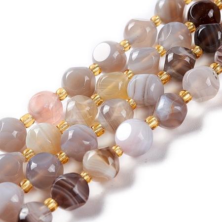 Natural Botswana Agate Beads Strands G-A030-B38-02-1