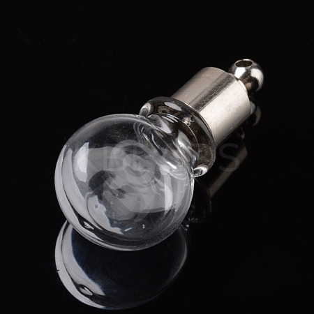 Round Transparent Glass Wishing Pendants GLAA-I034-04-1