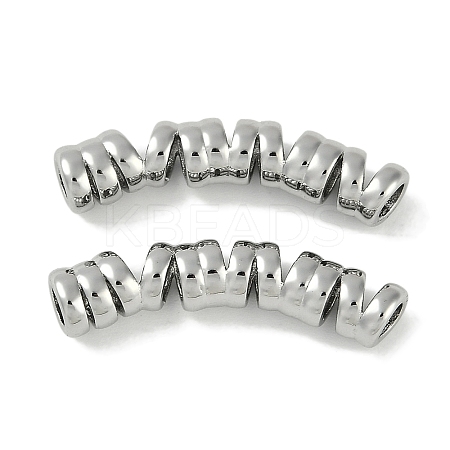 Brass Curved Tube Beads KK-P283-11P-1