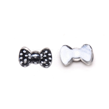 Bowknot Resin Cabochons MRMJ-WH0074-30D-1