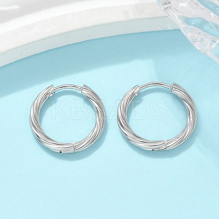304 Stainless Steel Twist Hoop Earrings for Women LS-EJEW-A130-02C-P-1