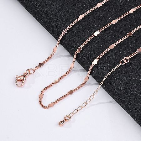Brass Curb Chains Necklaces for Women NJEW-D302-07RG-1