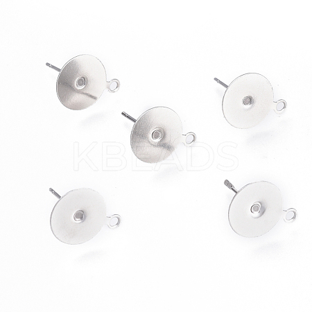 Tarnish Resistant 304 Stainless Steel Stud Earring Findings STAS-E025-1A-1