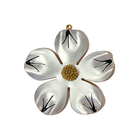 304 Stainless Steel Enamel Big Pendants STAS-OY004-79G-1
