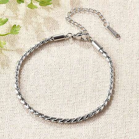 304 Stainless Steel Rope Chain Bracelets for Women LS-BJEW-Q051-04P-1