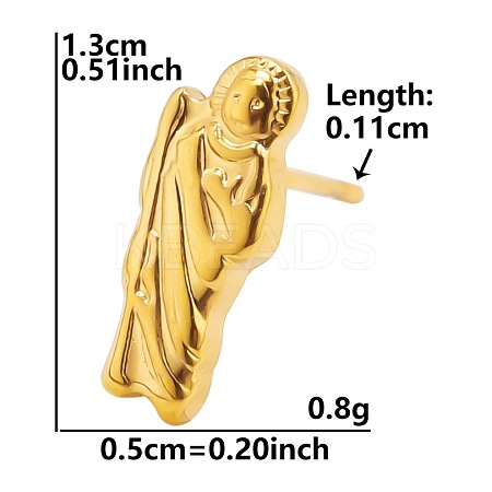 Greek Goddess Stainless Steel Stud Earrings for Women VJ0949-2-1
