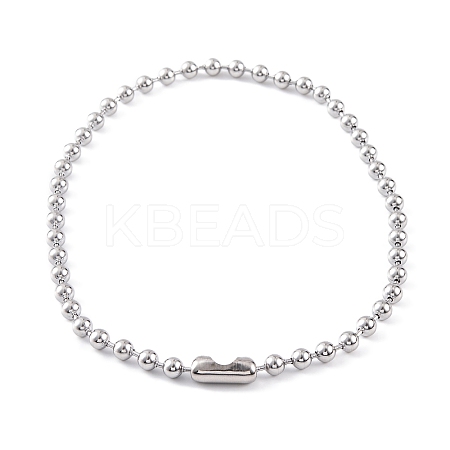 Non-Tarnish 304 Stainless Steel Ball Chain Necklaces for Women NJEW-G135-01C-P-1