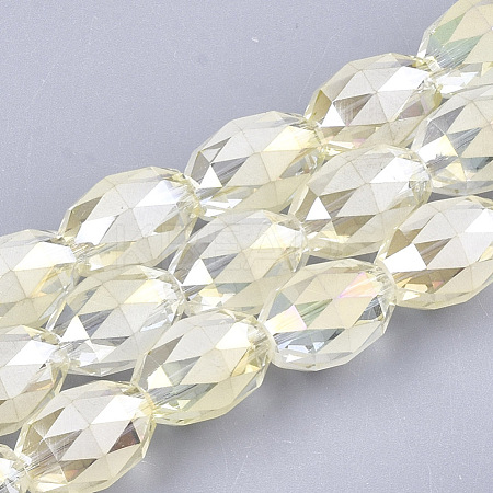 Electroplated Glass Beads Strands EGLA-T015-02B-07-1